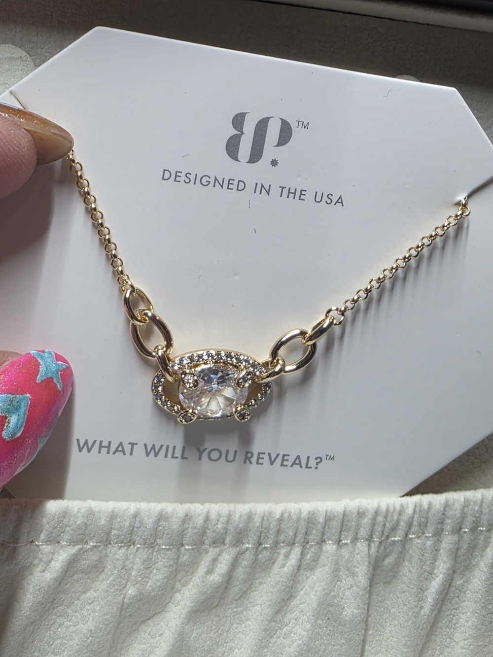 Gold & Diamond Cz Pendant Necklace